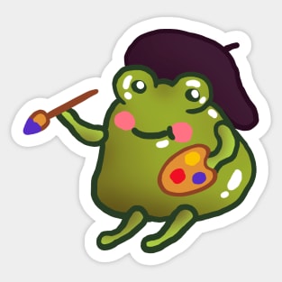 Goblincore Aesthetic Cottagecore Stupid Cute Frog -Artist frog- Mycology Fungi Shrooms Mushrooms Sticker